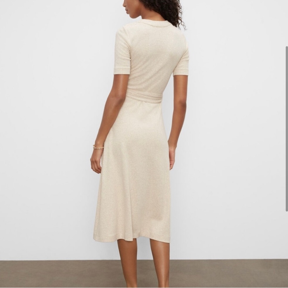 Club Monaco Short Sleeve Rib-Knit Midi dress - Picture 2 of 12